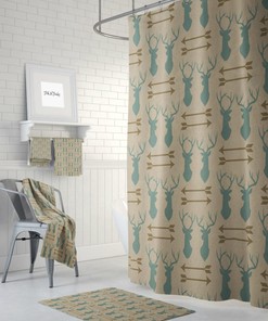 Rustic Deer Shower Curtain for Bathroom Decor, Home Decor
