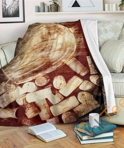 Rustic Wine Sherpa Fleece Blanket Gifts for Family, for Couple