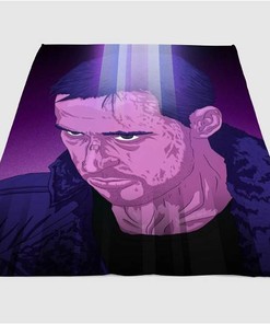Ryan Gosling Cartoon Blade Runner 2049 Sherpa Fleece Blanket Gifts for Family, for Couple