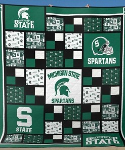 S State Ncaa Michigan State Spartans Combined Loved Quilt Blanket Bedding Set