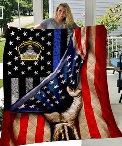 Sacramento County Sheriff Flag Quilt Blanket