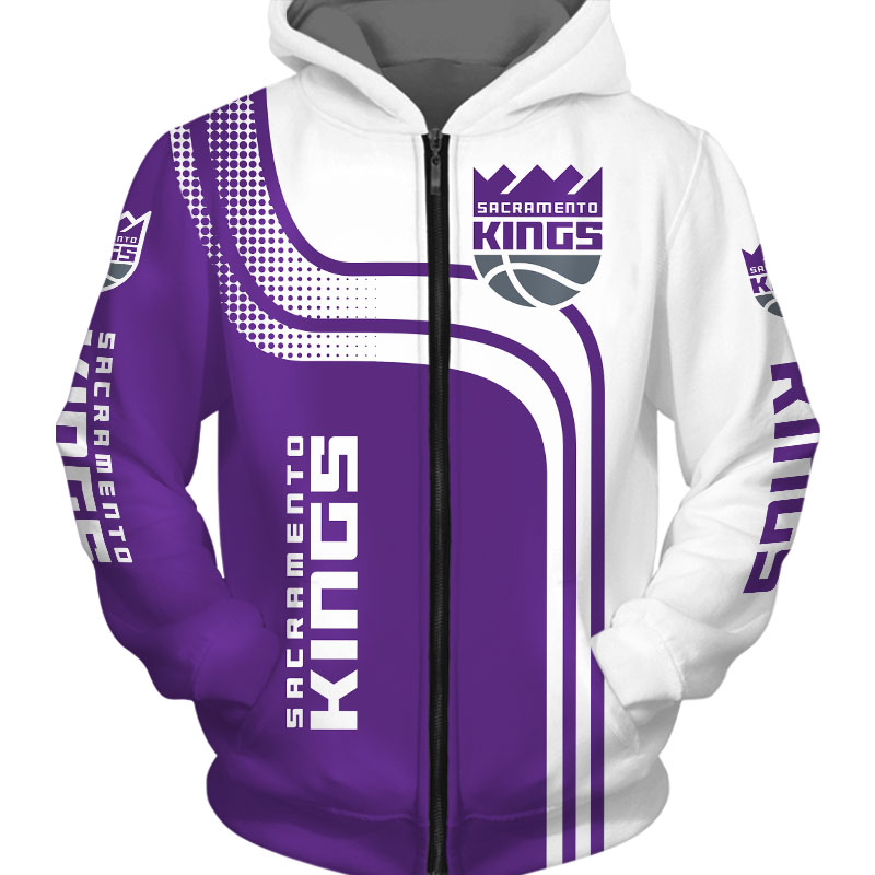 Sacramento Kings Hoodie 3D Zip Hoodie for Fans - Image 3