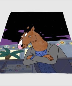 Sad Bojack Horseman Sherpa Fleece Blanket Gifts for Family, for Couple