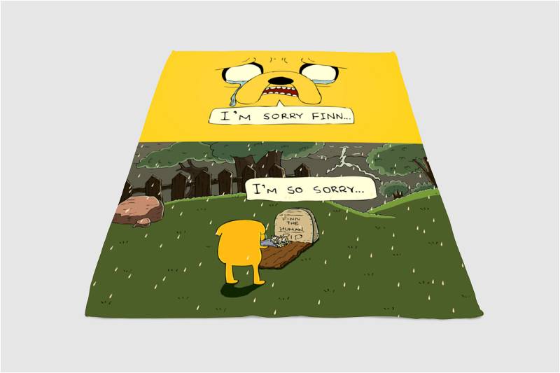 Sad Jack Adventure Time Sherpa Fleece Blanket Gifts for Family, for Couple