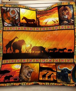 Safari At The Sunset Quilt Blanket Bedding Set Great Customized Blanket Gifts For Birthday Christmas Thanksgiving