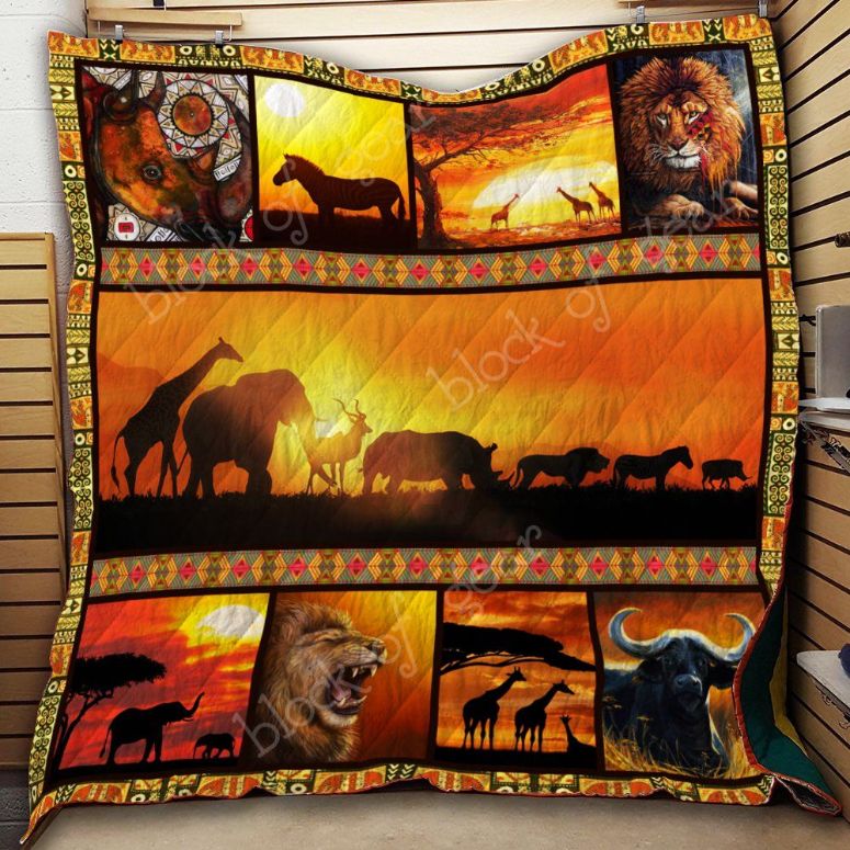 Safari At The Sunset Quilt Blanket Bedding Set Great Customized Blanket Gifts For Birthday Christmas Thanksgiving