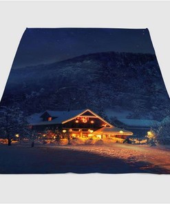 Safe Place On A Cold Night Sherpa Fleece Blanket Gifts for Family, for Couple