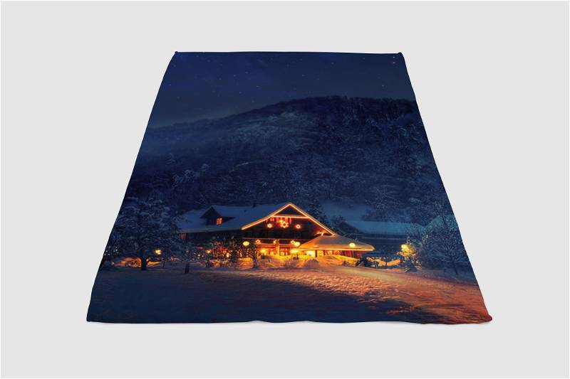 Safe Place On A Cold Night Sherpa Fleece Blanket Gifts for Family, for Couple