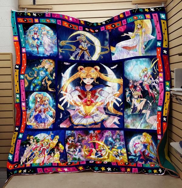 Sailor Moon Fabric Quilt Blanket Bedding Set for Home Décor