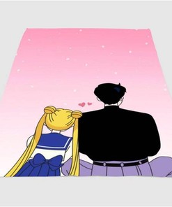 Sailor Moon In Love Aesthetic Sherpa Fleece Blanket Gifts for Family, for Couple
