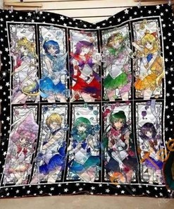 Sailor Moon Sailors Star Border Quilt Blanket Bedding Set