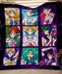 Sailor Moon Sailors Transformation Galaxy Quilt Blanket Bedding Set
