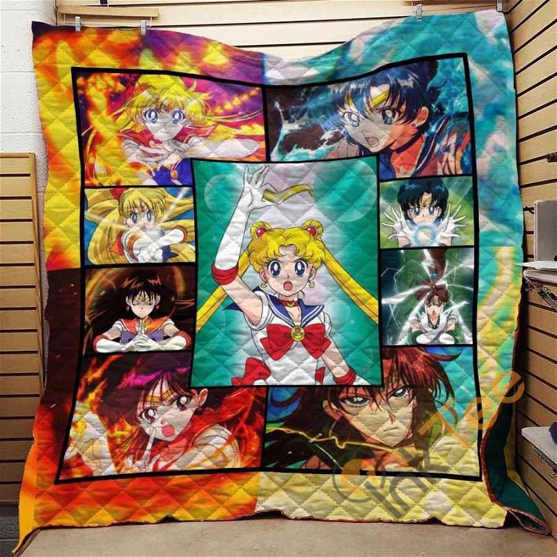 Sailor Moon Scout Magic Fight Quilt Blanket Bedding Set