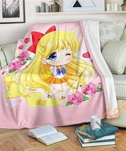 Sailor Venus Chibi Sherpa Fleece Blanket Gifts for Family, for Couple