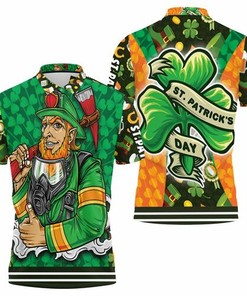 Saint Patricks Day Firefighter Fan 3D All Over Print Polo Shirt