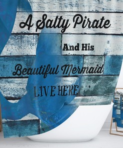 Salty Pirate Nautical Shower Curtain, Bathroom Set