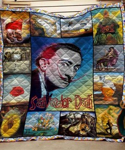 Salvador Dali Tribute Quilt Blanket Bedding Set With Pilliwcases Option