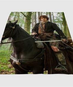 Sam Heughan Outlander Sherpa Fleece Blanket Gifts for Family, for Couple