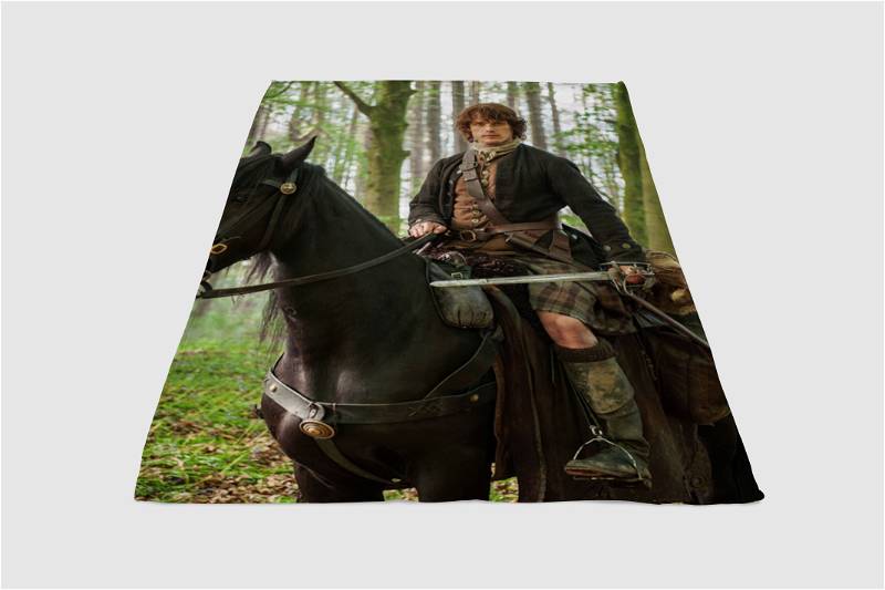 Sam Heughan Outlander Sherpa Fleece Blanket Gifts for Family, for Couple