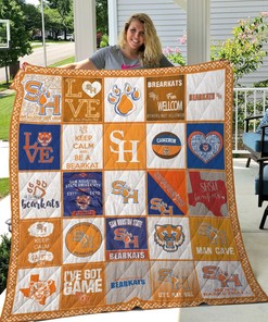 Sam Houston State Bearkats Collected Ncaa Quilt Blanket Bedding Set