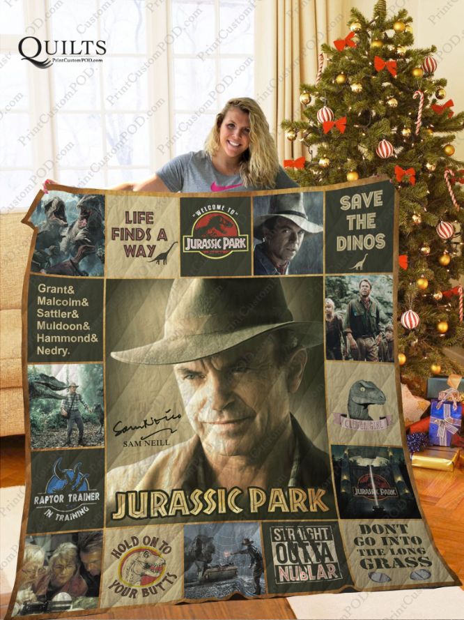 Sam Neil Jurassic Park Ver Collection Quilt Blanket