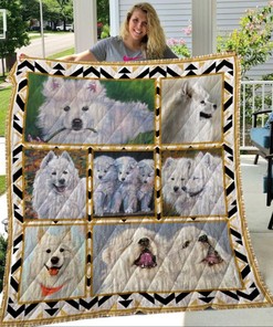Samoyed Friends Quilt Blanket Great Customized Blanket Gifts For Birthday Christmas Thanksgiving