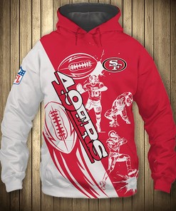 San Francisco 49Ers Hoodie 3D Cartoon Player Cute Zip Hoodie