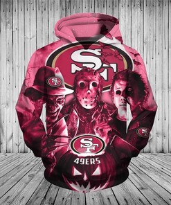 San Francisco 49Ers Hoodie 3D Horror Night Halloween Pullover Nfl