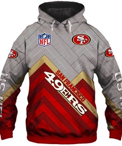 San Francisco 49Ers Hoodie 3D Zip Hoodie Pullover Size S-5Xl
