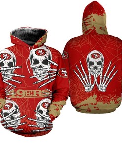 San Francisco 49Ers Hoodie Skull for Halloween Graphic