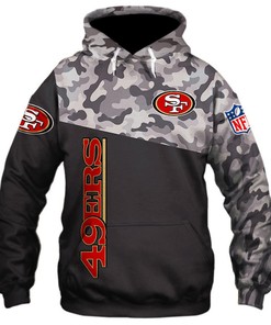 San Francisco 49Ers Military Hoodie 3D Zip Hoodie 3D Zip Hoodie Long Sleeve New Season