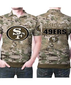 San Francisco 49ers Camouflage Veteran Us Flag 3D All Over Print Polo Shirt
