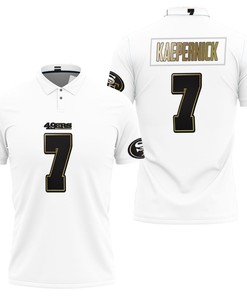 San Francisco 49ers Colin Kaepernick White 100th Season Golden Edition Jersey Inspired Style 3D All Over Print Polo Shirt