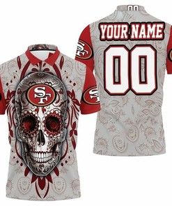 San Francisco 49ers Sugar Skull For Fans Personalized 3D All Over Print Polo Shirt