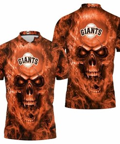 San Francisco Giants Mlb Fans Skull 3D All Over Print Polo Shirt