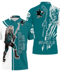 San Jose Sharks And Zombie For Fans 3D All Over Print Polo Shirt
