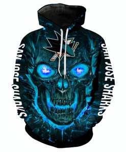 San Jose Sharks Halloween Hoodie 3D Skulls Pullover Nhl