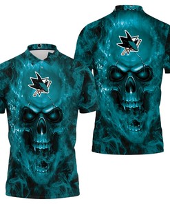 San Jose Sharks Nhl Fans Skull 3D All Over Print Polo Shirt