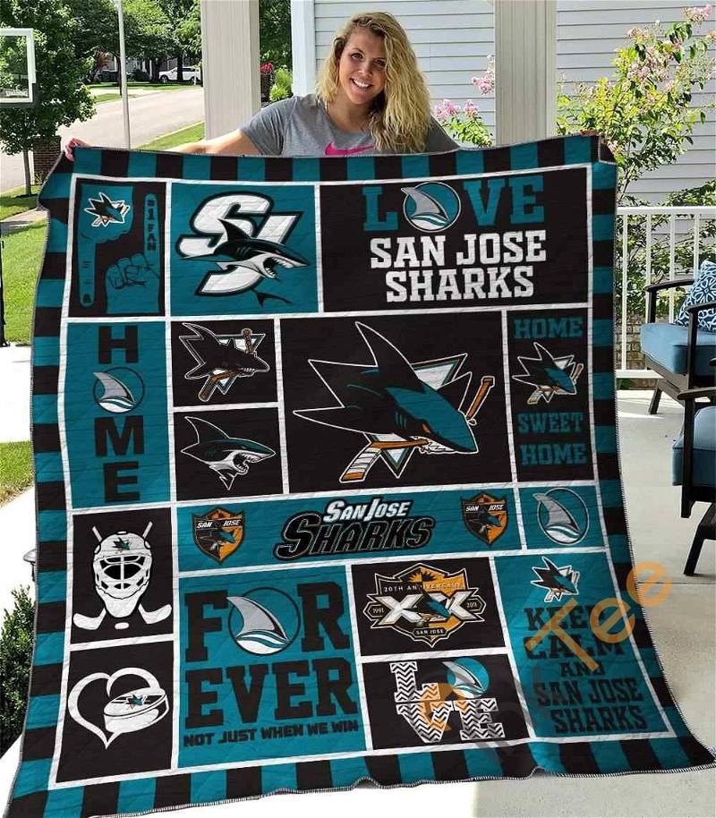 San Jose Sharks Personalized Quilt Blanket Bedding Set