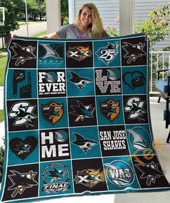 San Jose Sharks Quilt Blanket Bedding Set With Pillowcase Option