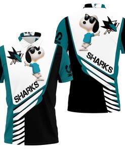 San Jose Sharks Snoopy For Fans 3D All Over Print Polo Shirt