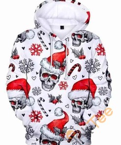 Santa Claus Skull Christmas Hoodie 3d