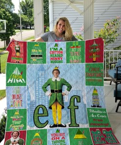 Santa's Coming Elf Christmas Quilt Blanket