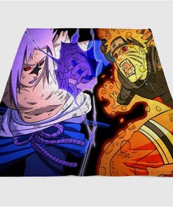 Sasuke Uchiha Sherpa Fleece Blanket Gifts for Family, for Couple
