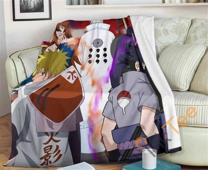 Sasuke and Naruto Sherpa Fleece Blanket Gifts for Family, for Couple