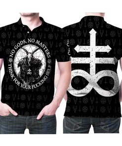 Satan No Gods No Masters Thank For Your Self Devil Polo Shirt