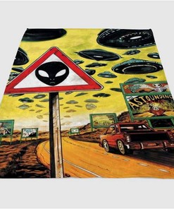Saucer Country Sherpa Fleece Blanket Gifts for Family, for Couple