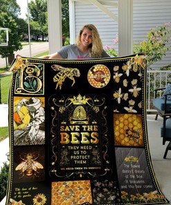 Save The Bee Beekeeper With Black Pattern Quilt Blanket Bedding Set Great Customized Blanket Gifts For Birthday Christmas Thanksgiving