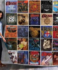 Saxon Albums Cover Poster Quilt Blanket Bedding Set