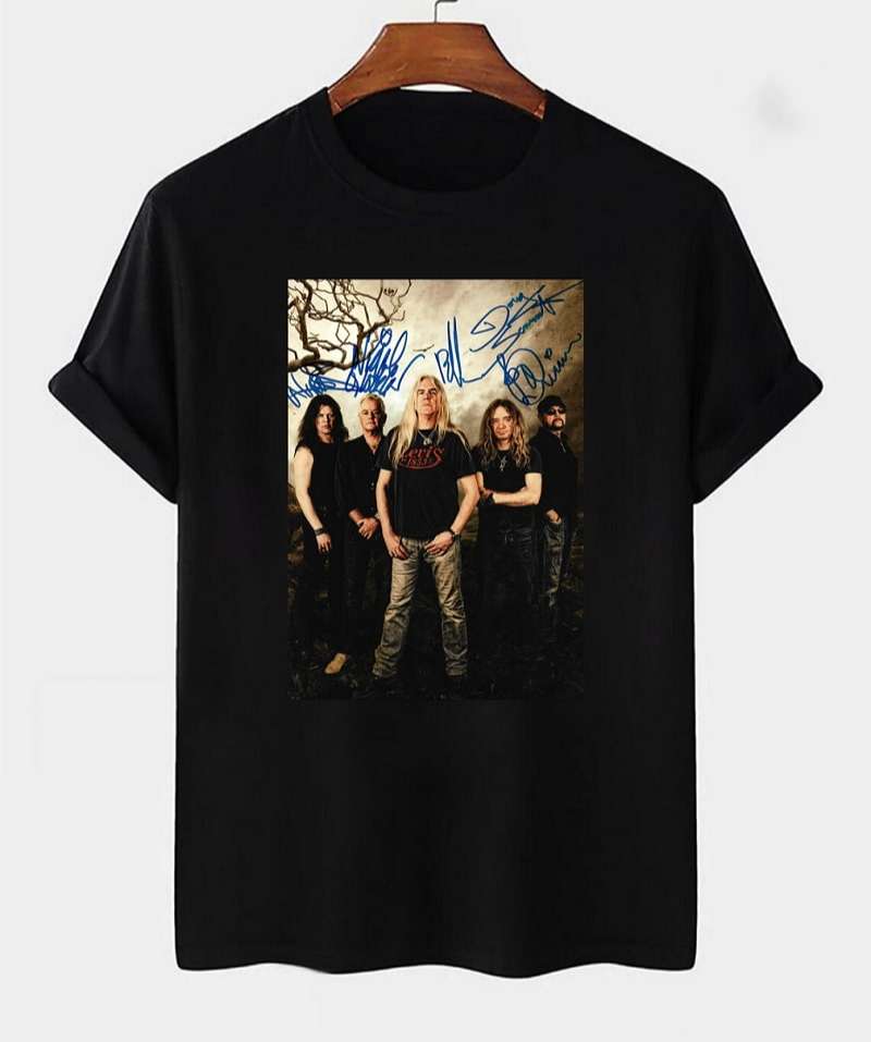Saxon Band Photo Signed Men T-Shirt